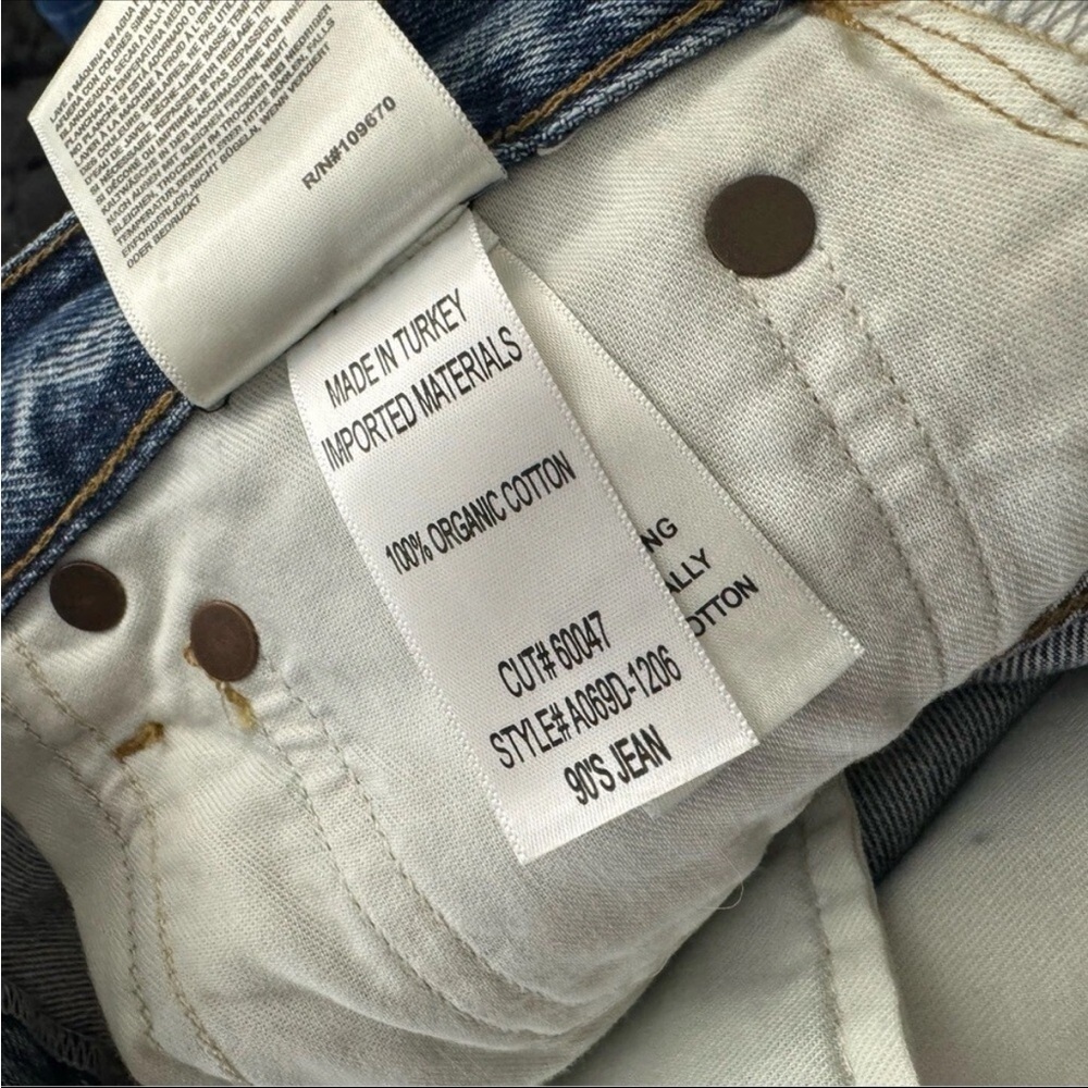 Agolde 90s Mid Rise Ripped Jeans Loose Fit Light Wash - Picture 12 of 13